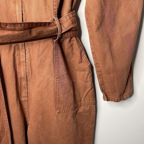 BAUM UND PFERDGARTEN Womens Noralee Jumpsuit Russet-Brown Cotton-Linen Denim 2 - Picture 8 of 13